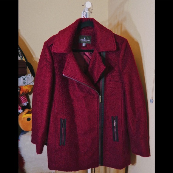 London Fog Burgundy Coat - Picture 1 of 3